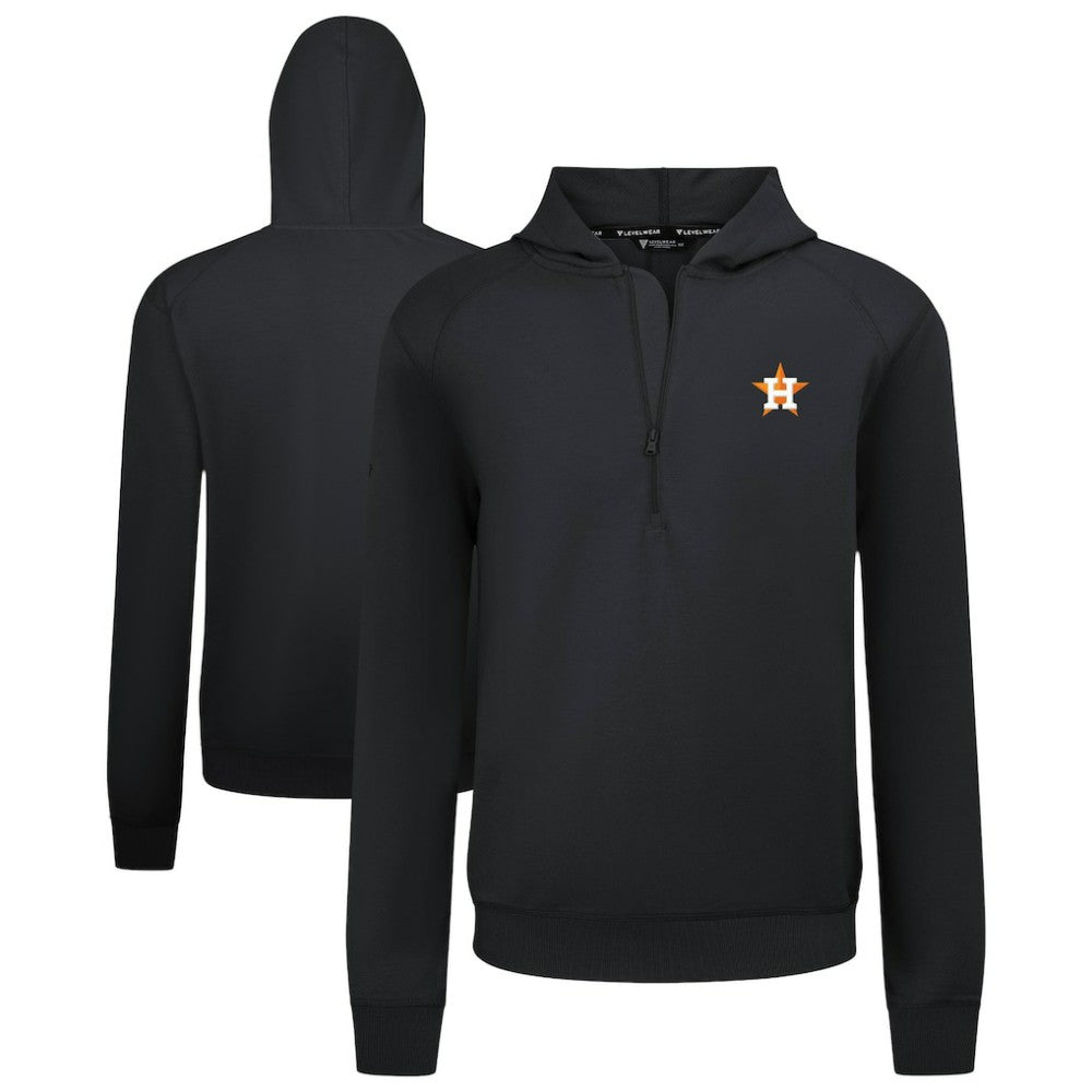 Houston Astros Levelwear Technic Insignia Quarter-Zip Hoodie - Black Hoodies