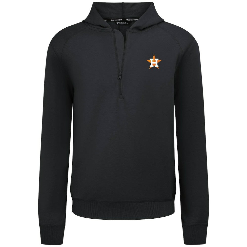 Houston Astros Levelwear Technic Insignia Quarter-Zip Hoodie - Black Hoodies
