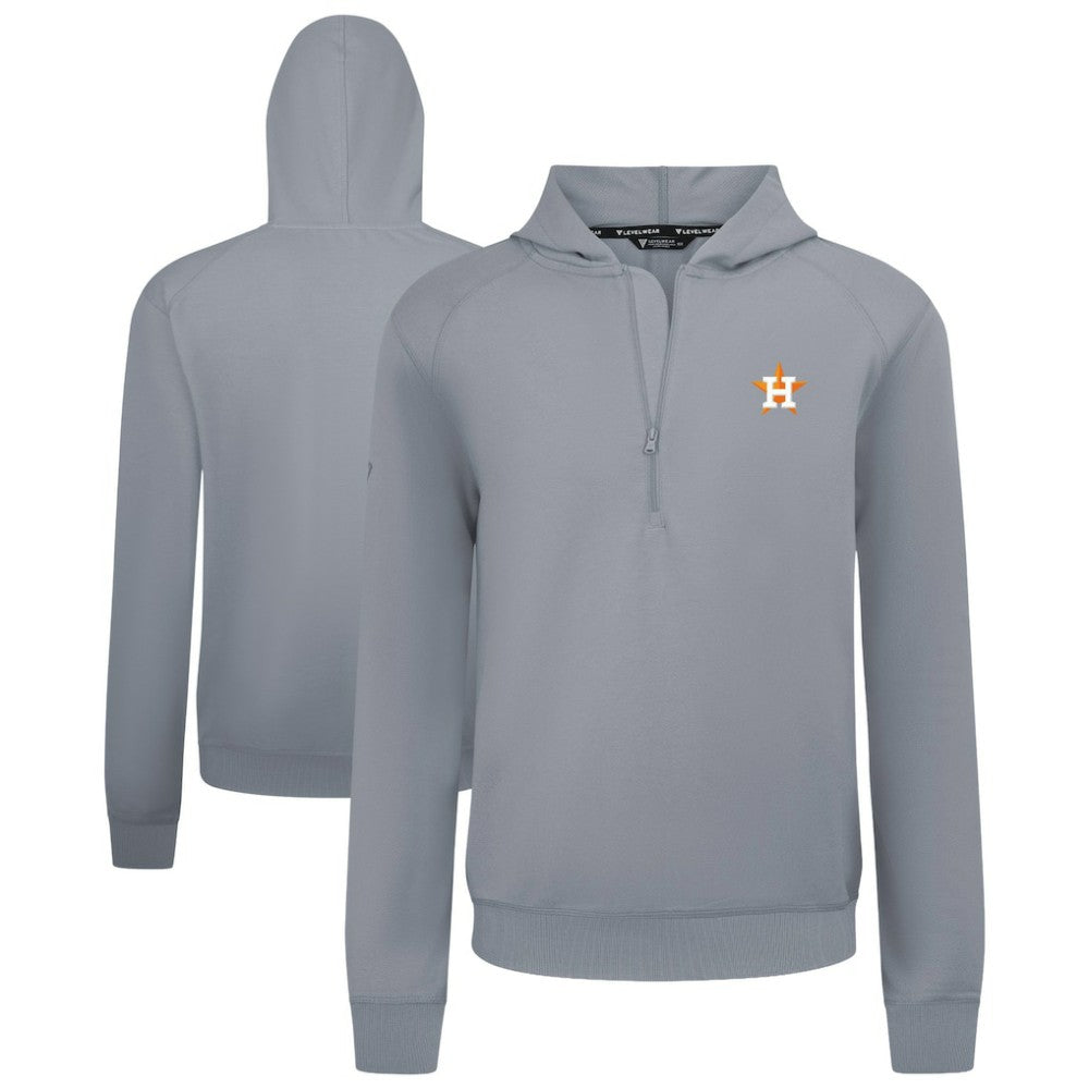 Houston Astros Levelwear Technic Insignia Quarter-Zip Hoodie - Gray Hoodies