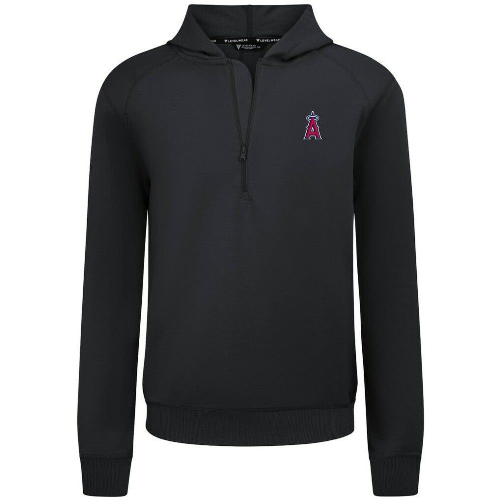 Los Angeles Angels Levelwear Technic Insignia Quarter-Zip Hoodie - Black Hoodies