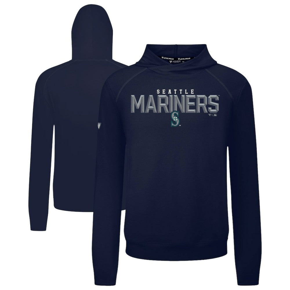 Seattle Mariners Levelwear Mandate Carve Tri-Blend Hoodie - Navy Hoodies