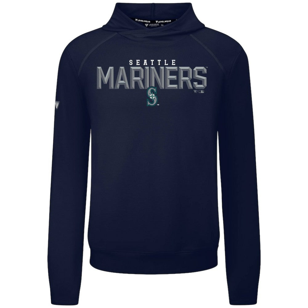 Seattle Mariners Levelwear Mandate Carve Tri-Blend Hoodie - Navy Hoodies
