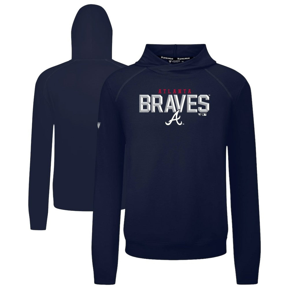 Atlanta Braves Levelwear Mandate Carve Tri-Blend Hoodie - Navy Hoodies