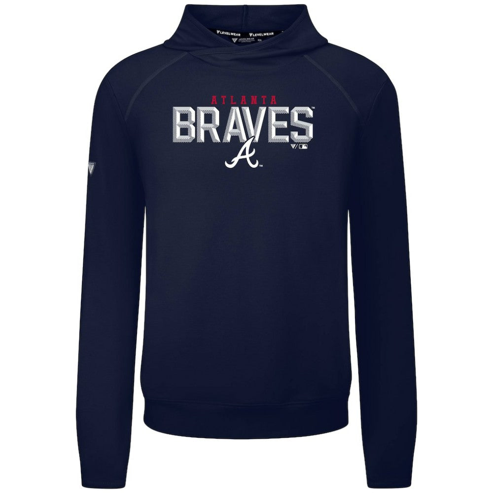 Atlanta Braves Levelwear Mandate Carve Tri-Blend Hoodie - Navy Hoodies