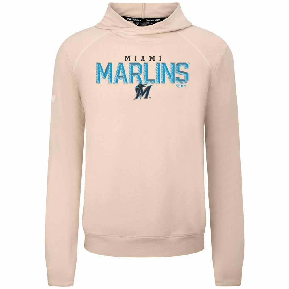 Miami Marlins Levelwear Mandate Carve Tri-Blend Hoodie - Khaki Hoodies