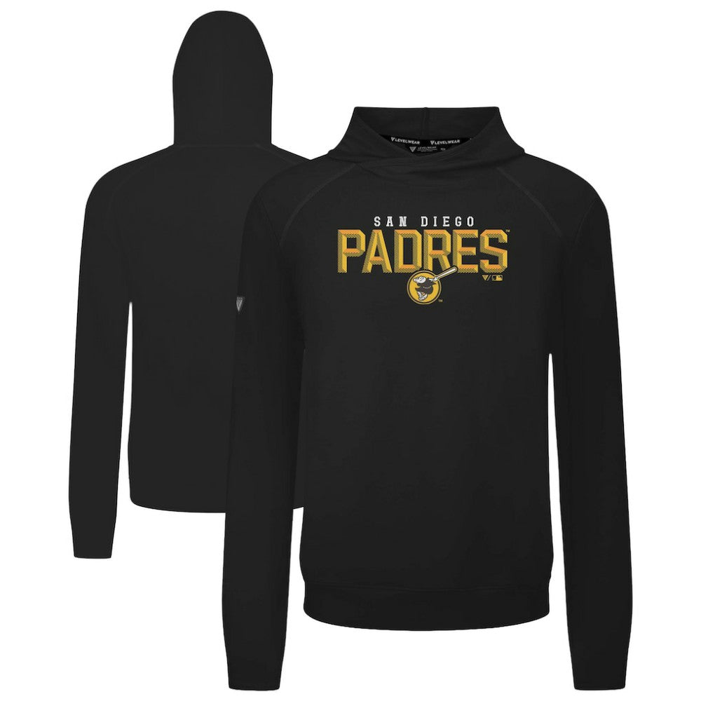 San Diego Padres Levelwear Mandate Carve Tri-Blend Hoodie - Black Hoodies