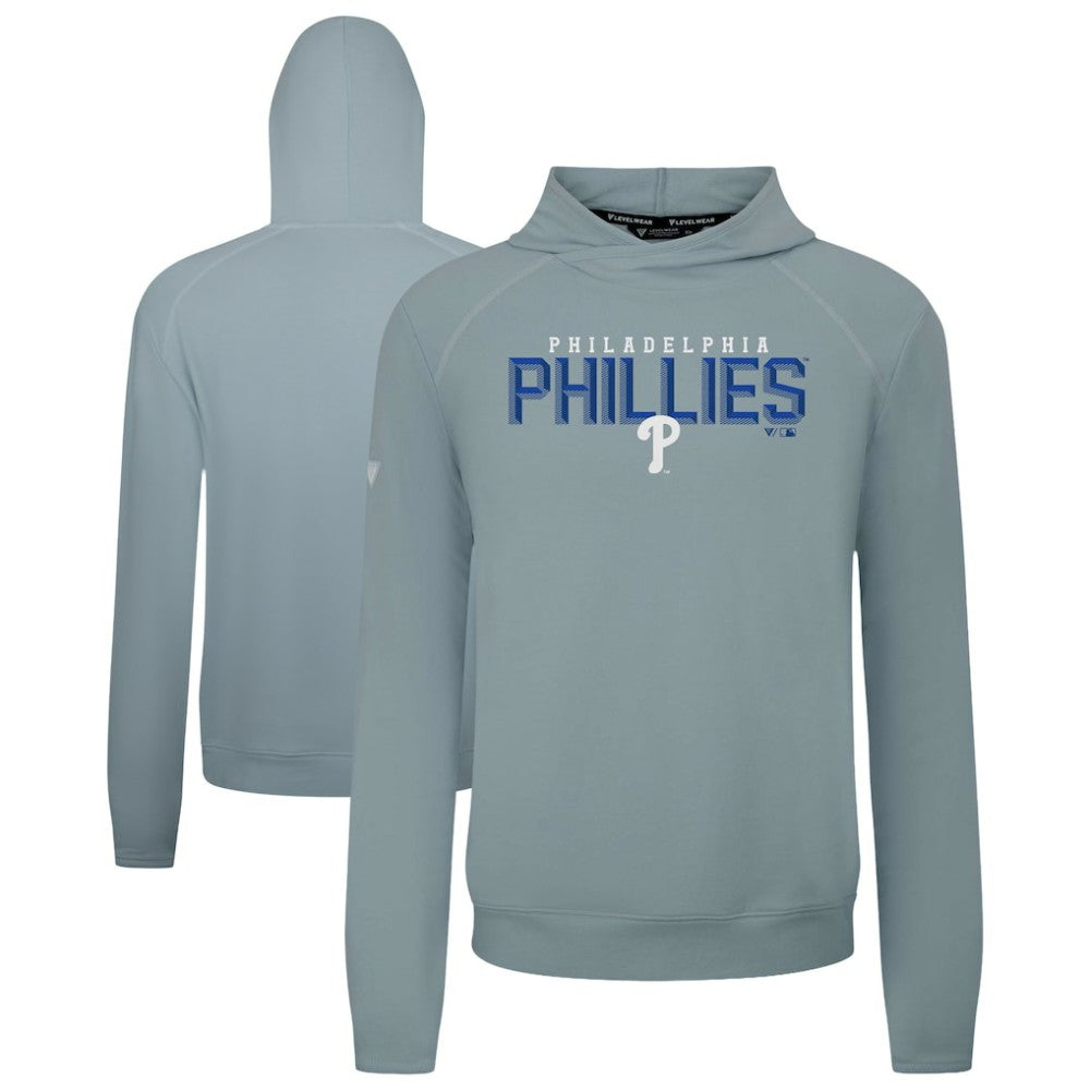 Philadelphia Phillies Levelwear Mandate Carve Tri-Blend Hoodie - Gray Hoodies