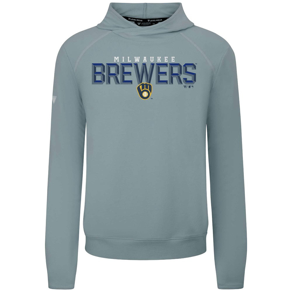 Milwaukee Brewers Levelwear Mandate Carve Tri-Blend Hoodie - Gray Hoodies