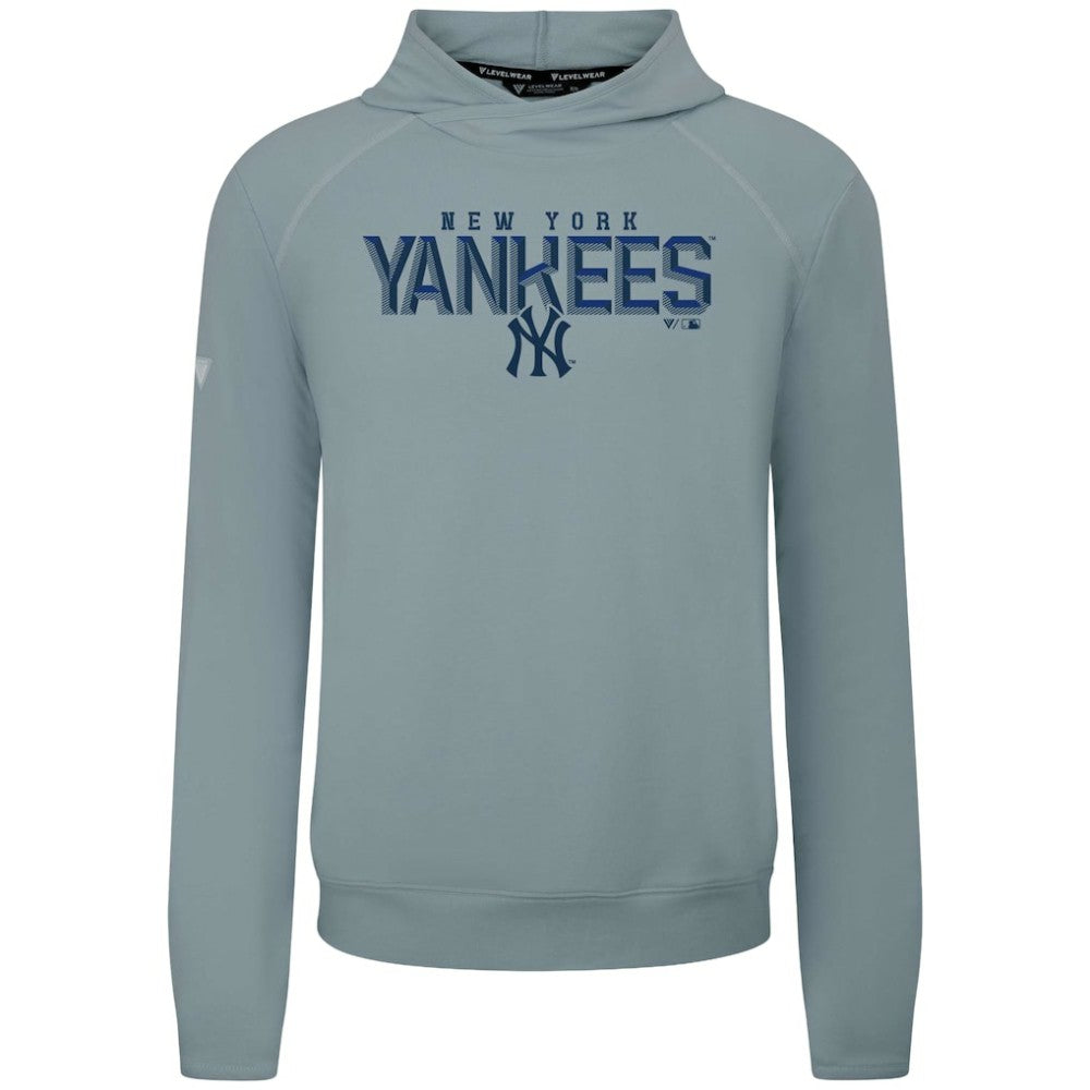 New York Yankees Levelwear Mandate Carve Tri-Blend Hoodie - Gray Hoodies