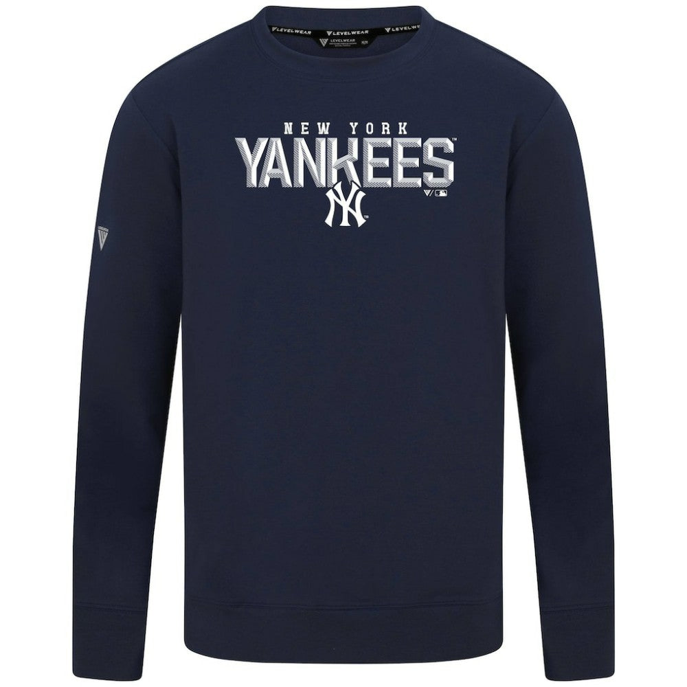 New York Yankees Levelwear Mandate Carve Tri-Blend Sweatshirt - Navy Sweatshirts