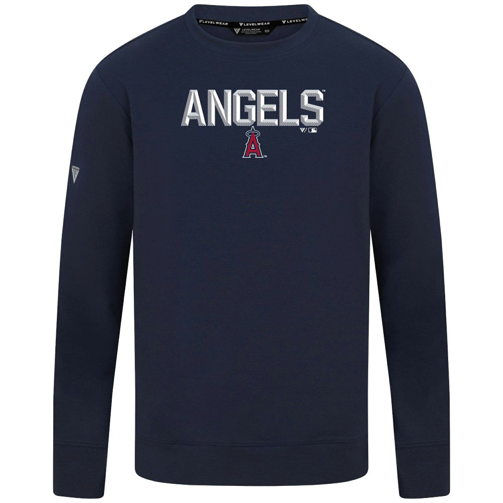Los Angeles Angels Levelwear Mandate Carve Tri-Blend Sweatshirt - Navy Sweatshirts