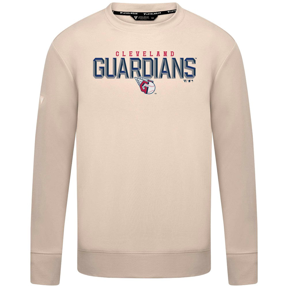 Cleveland Guardians Levelwear Mandate Carve Tri-Blend Sweatshirt - Khaki Sweatshirts