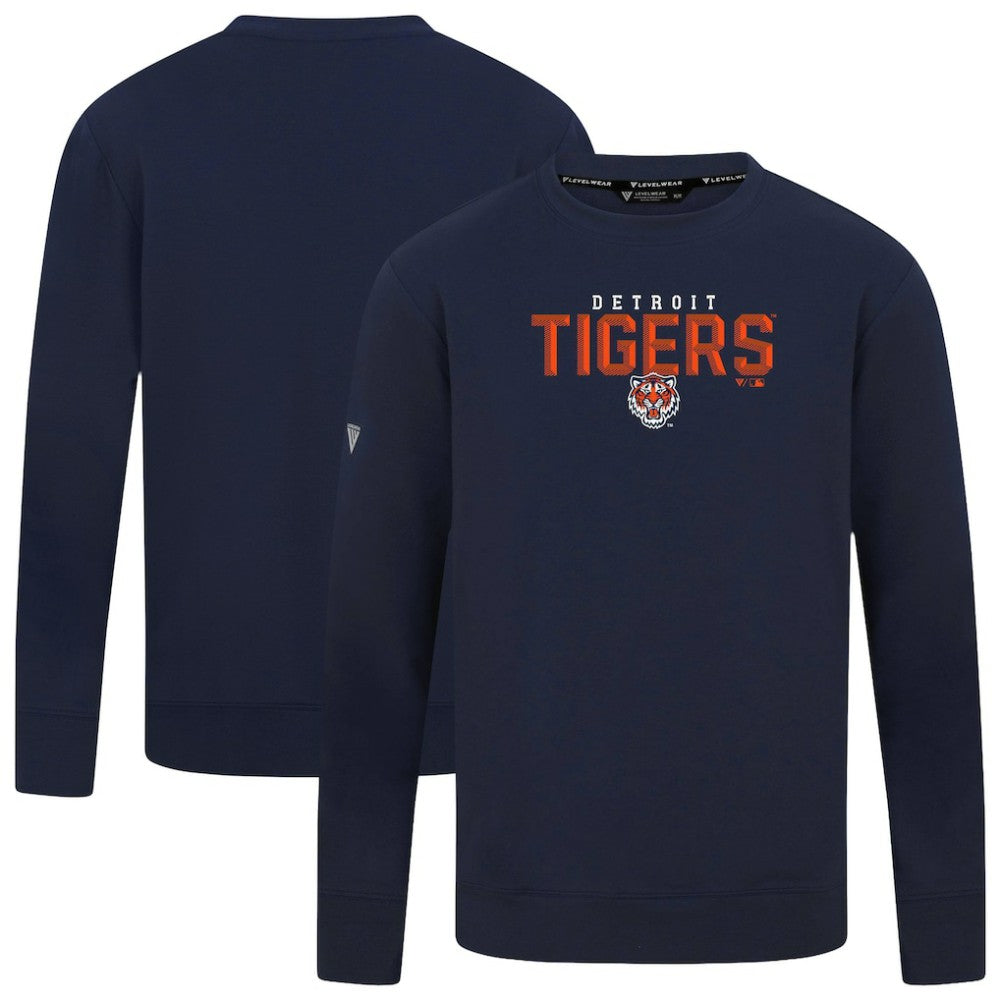 Detroit Tigers Levelwear Mandate Carve Tri-Blend Sweatshirt - Navy Sweatshirts