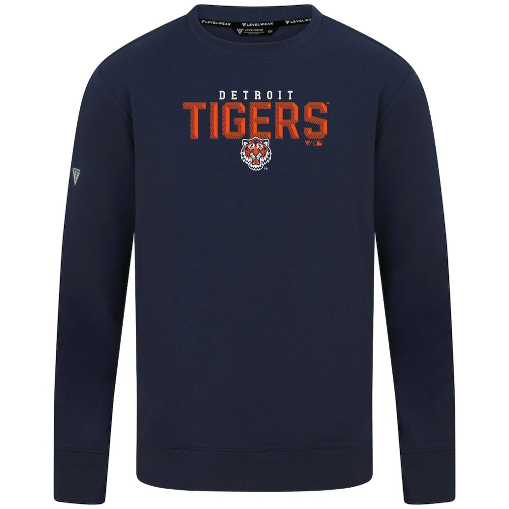 Detroit Tigers Levelwear Mandate Carve Tri-Blend Sweatshirt - Navy Sweatshirts