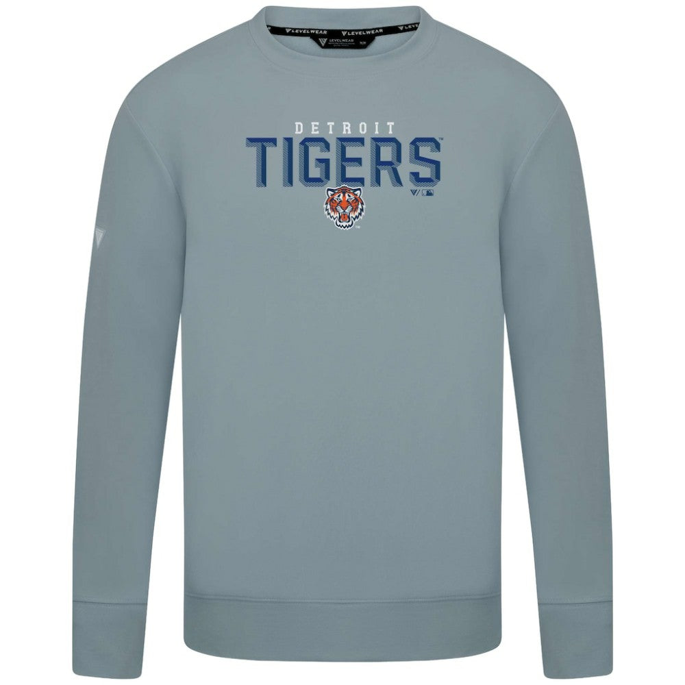 Detroit Tigers Levelwear Mandate Carve Tri-Blend Sweatshirt - Gray Sweatshirts