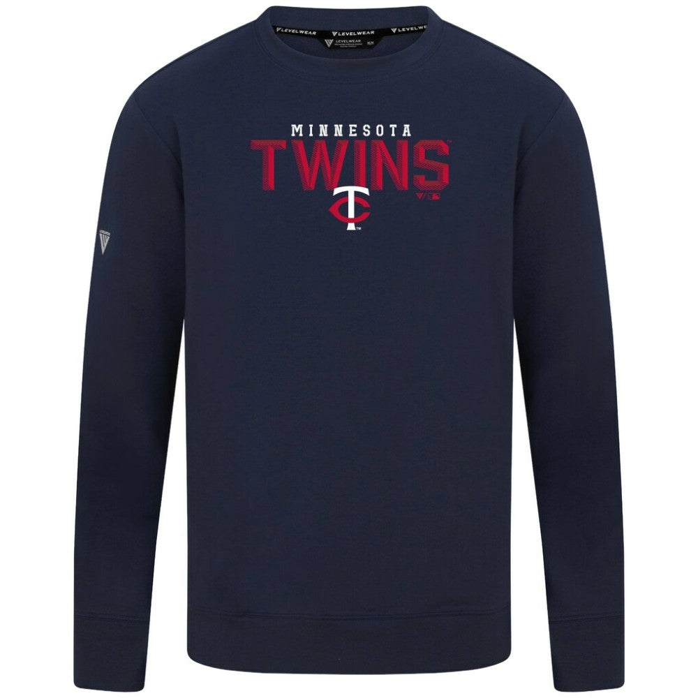 Minnesota Twins Levelwear Mandate Carve Tri-Blend Sweatshirt - Navy Sweatshirts