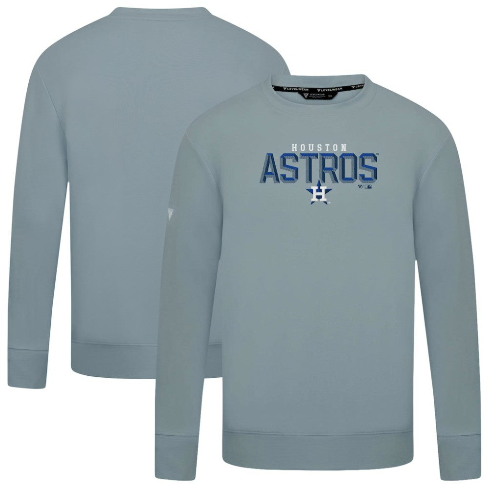 Houston Astros Levelwear Mandate Carve Tri-Blend Sweatshirt - Gray Sweatshirts