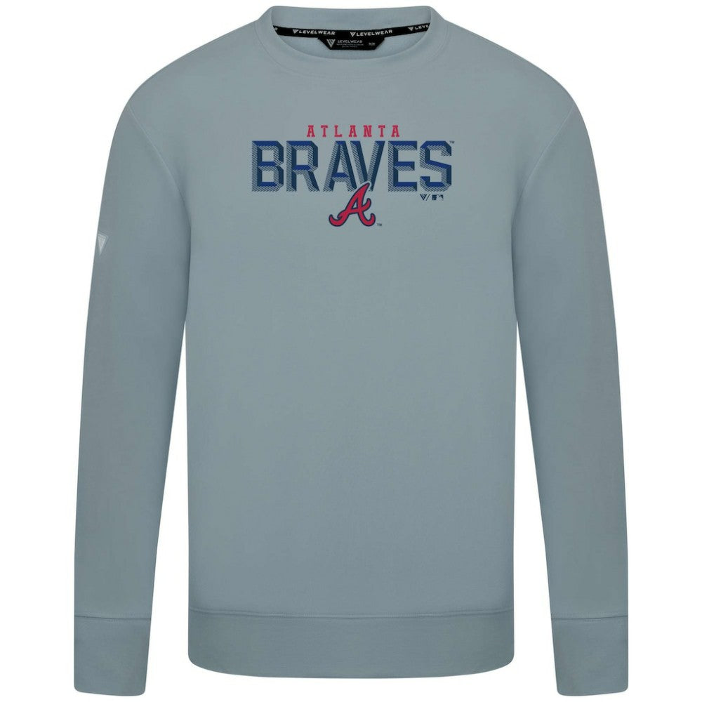 Atlanta Braves Levelwear Mandate Carve Tri-Blend Sweatshirt - Gray Sweatshirts