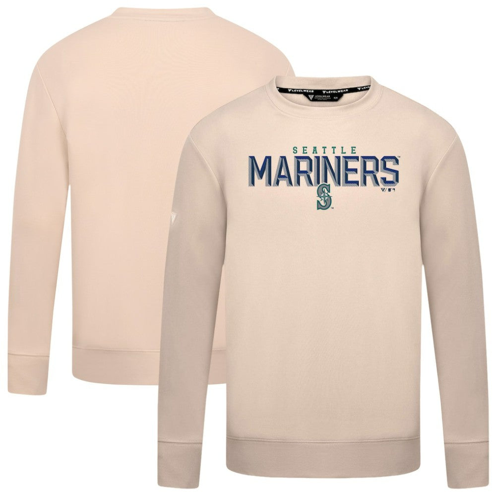 Seattle Mariners Levelwear Mandate Carve Tri-Blend Sweatshirt - Khaki Sweatshirts