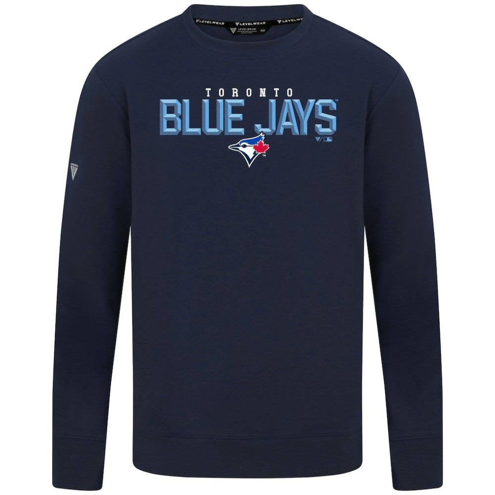 Toronto Blue Jays Levelwear Mandate Carve Tri-Blend Sweatshirt - Navy Sweatshirts
