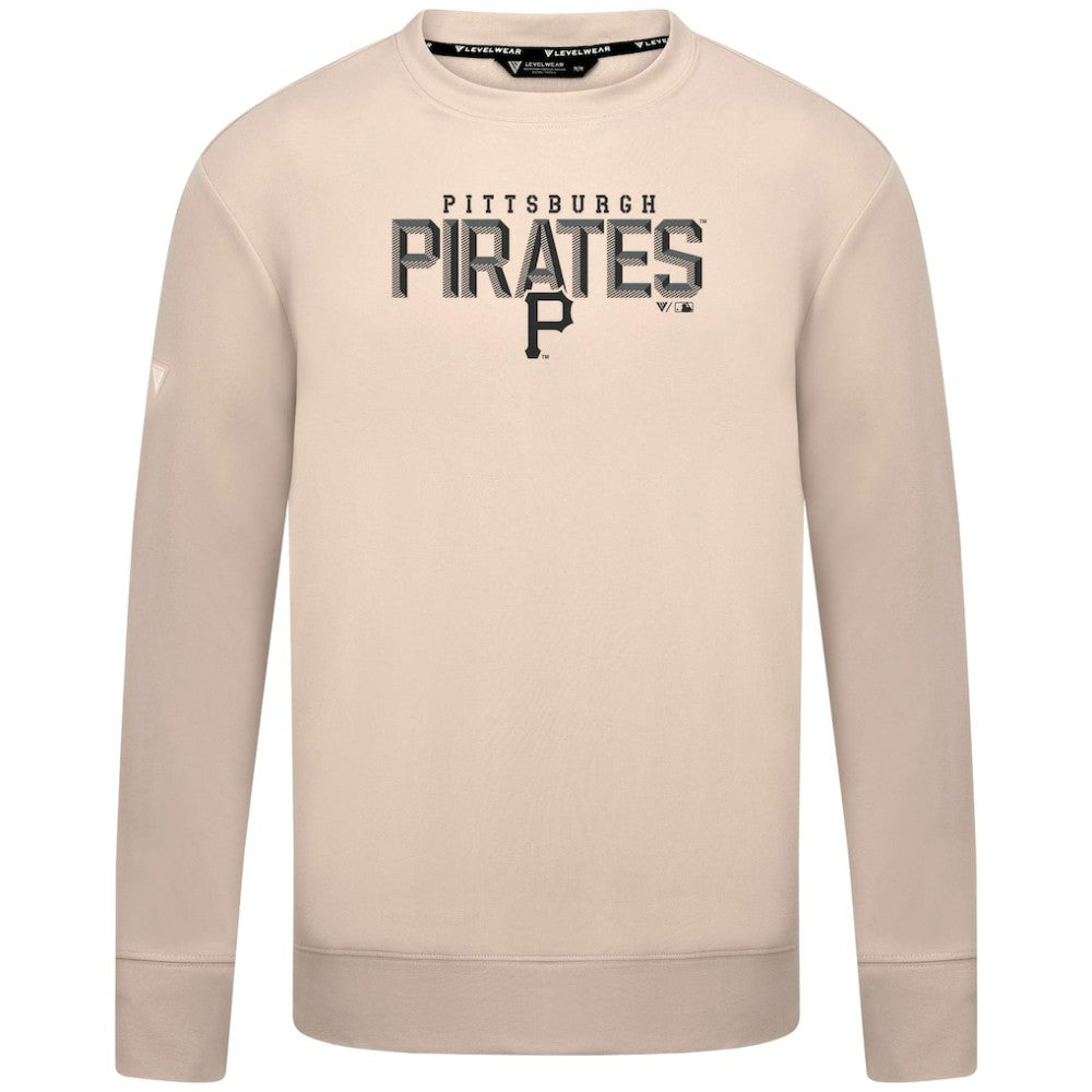 Pittsburgh Pirates Levelwear Mandate Carve Tri-Blend Sweatshirt - Khaki Sweatshirts