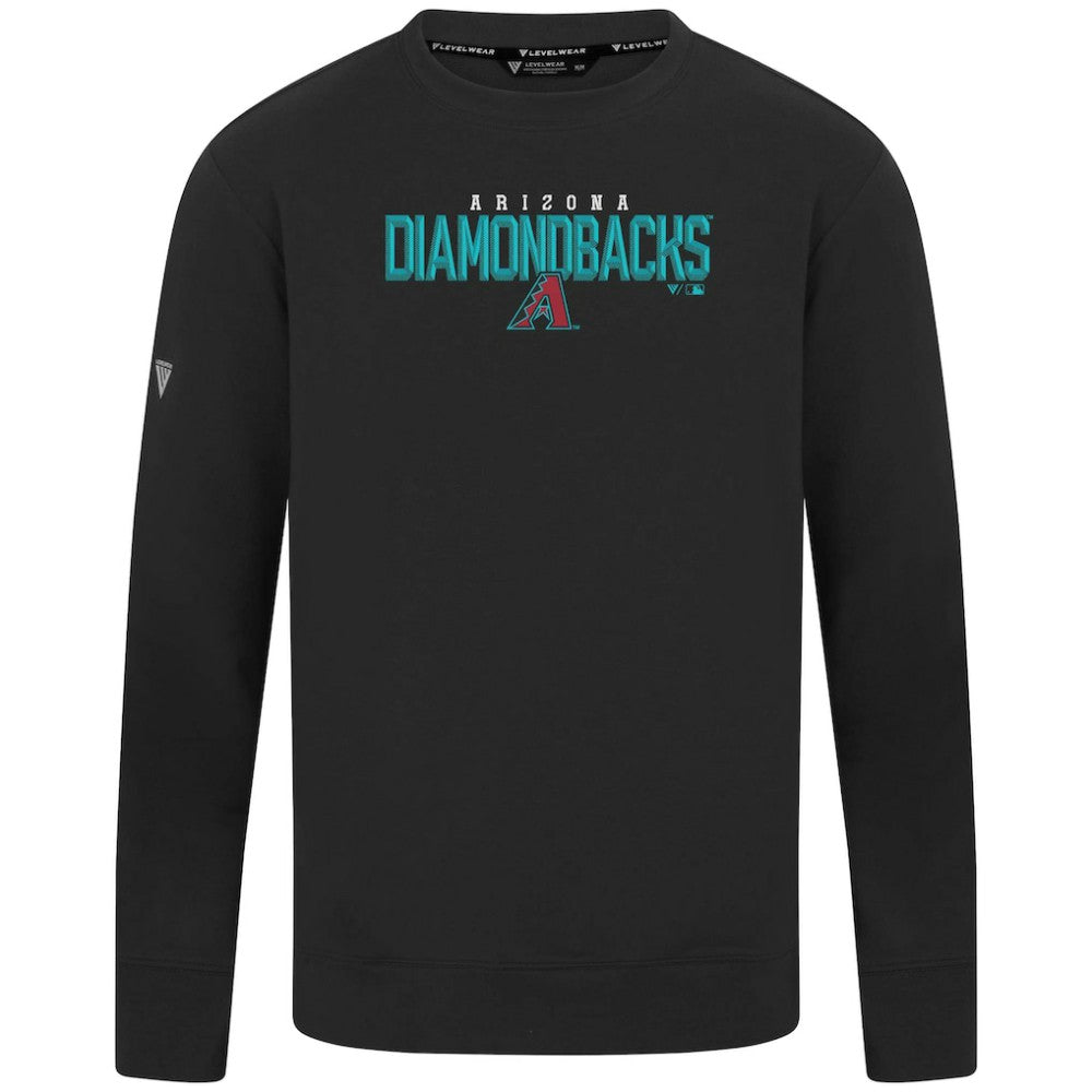 Arizona Diamondbacks Levelwear Mandate Carve Tri-Blend Sweatshirt - Black Sweatshirts