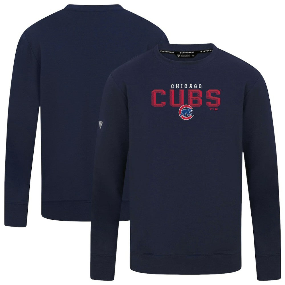 Chicago Cubs Levelwear Mandate Carve Tri-Blend Sweatshirt - Navy Sweatshirts