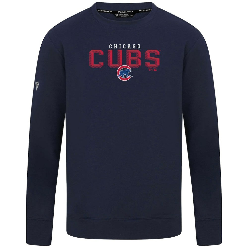 Chicago Cubs Levelwear Mandate Carve Tri-Blend Sweatshirt - Navy Sweatshirts