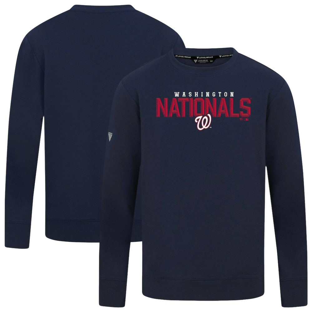 Washington Nationals Levelwear Mandate Carve Tri-Blend Sweatshirt - Navy Sweatshirts