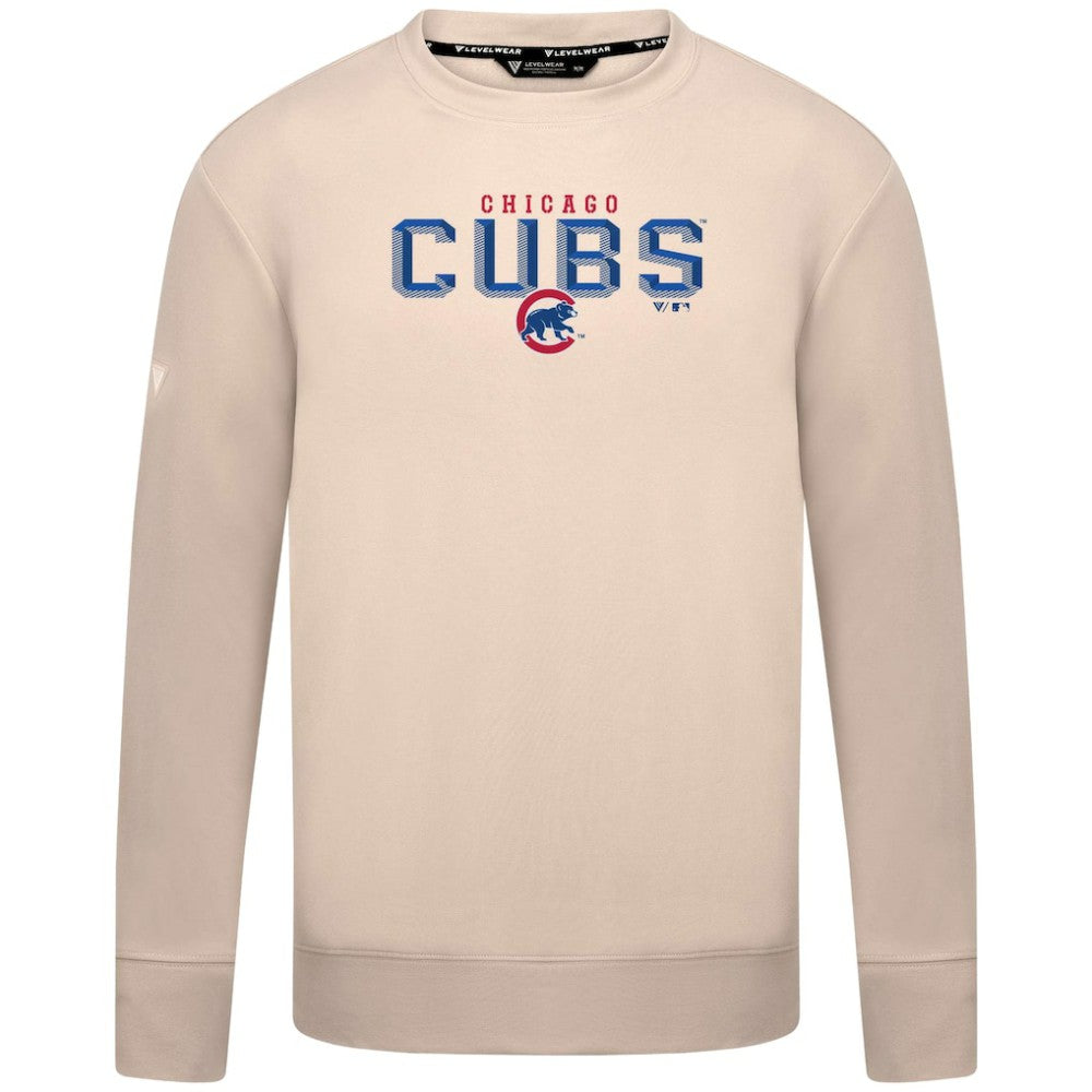 Chicago Cubs Levelwear Mandate Carve Tri-Blend Sweatshirt - Khaki Sweatshirts