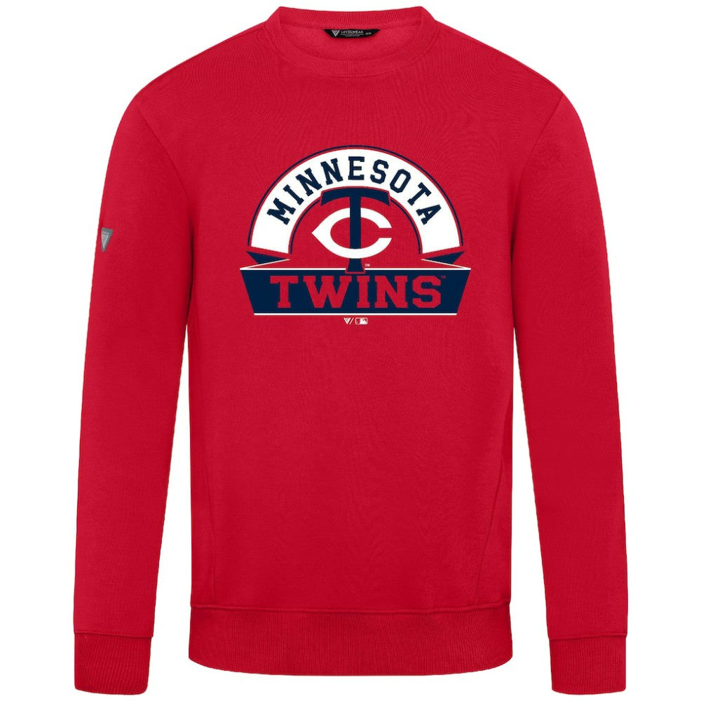 Minnesota Twins Levelwear Zane Banner Arch Sweatshirt - Red Sweatshirts