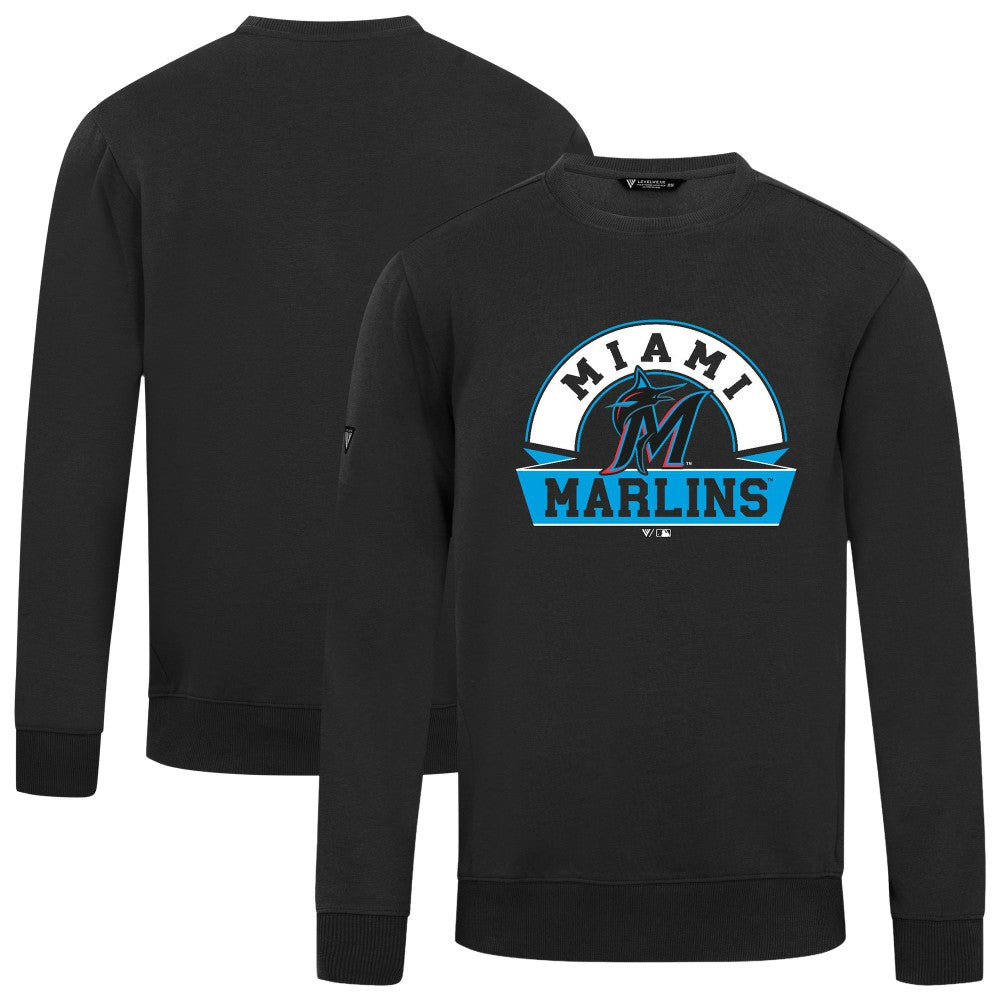 Miami Marlins Levelwear Zane Banner Arch Sweatshirt - Black Sweatshirts
