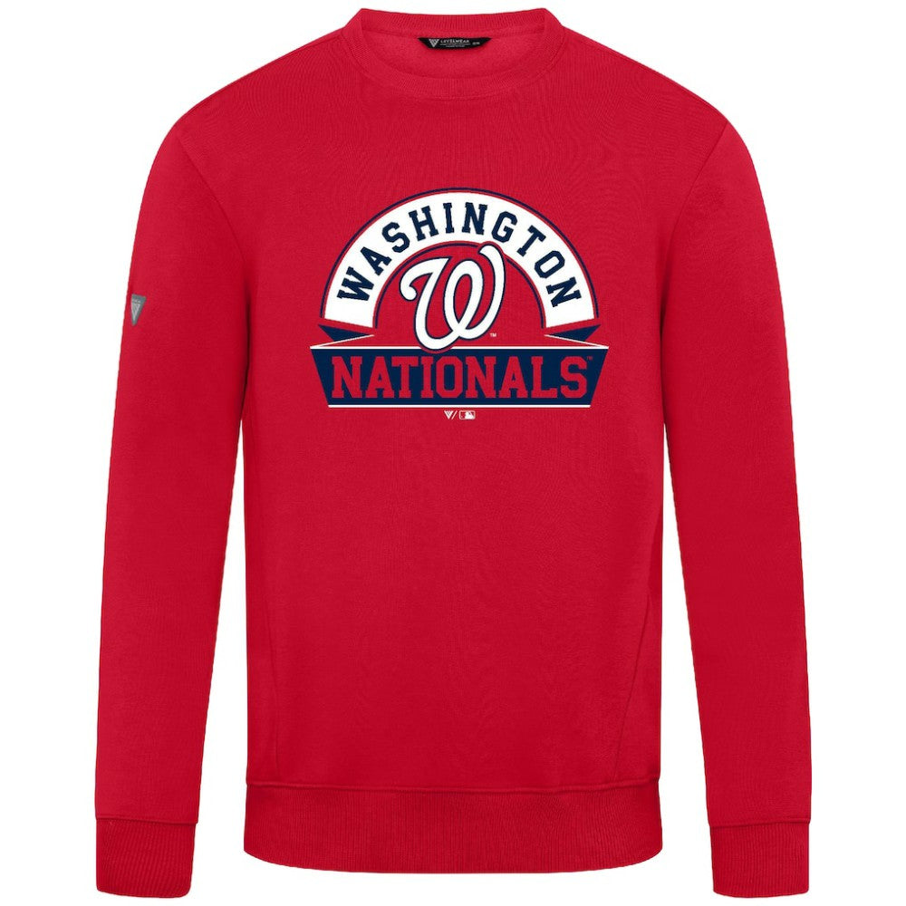 Washington Nationals Levelwear Zane Banner Arch Sweatshirt - Red Sweatshirts