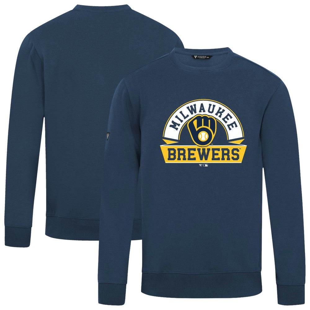 Milwaukee Brewers Levelwear Zane Banner Arch Sweatshirt - Navy Sweatshirts