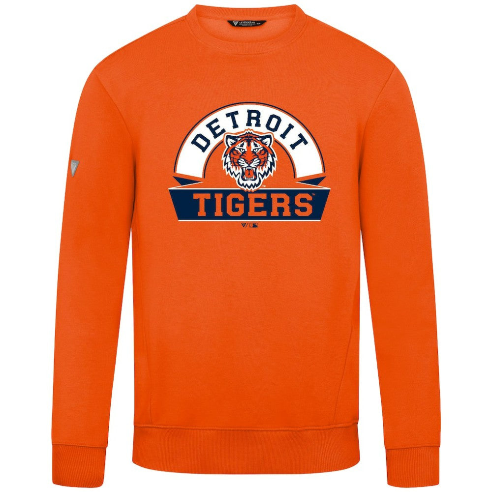 Detroit Tigers Levelwear Zane Banner Arch Sweatshirt - Orange Sweatshirts