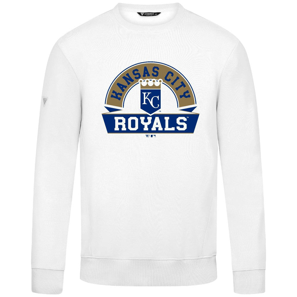 Kansas City Royals Levelwear Zane Banner Arch Sweatshirt - White Sweatshirts