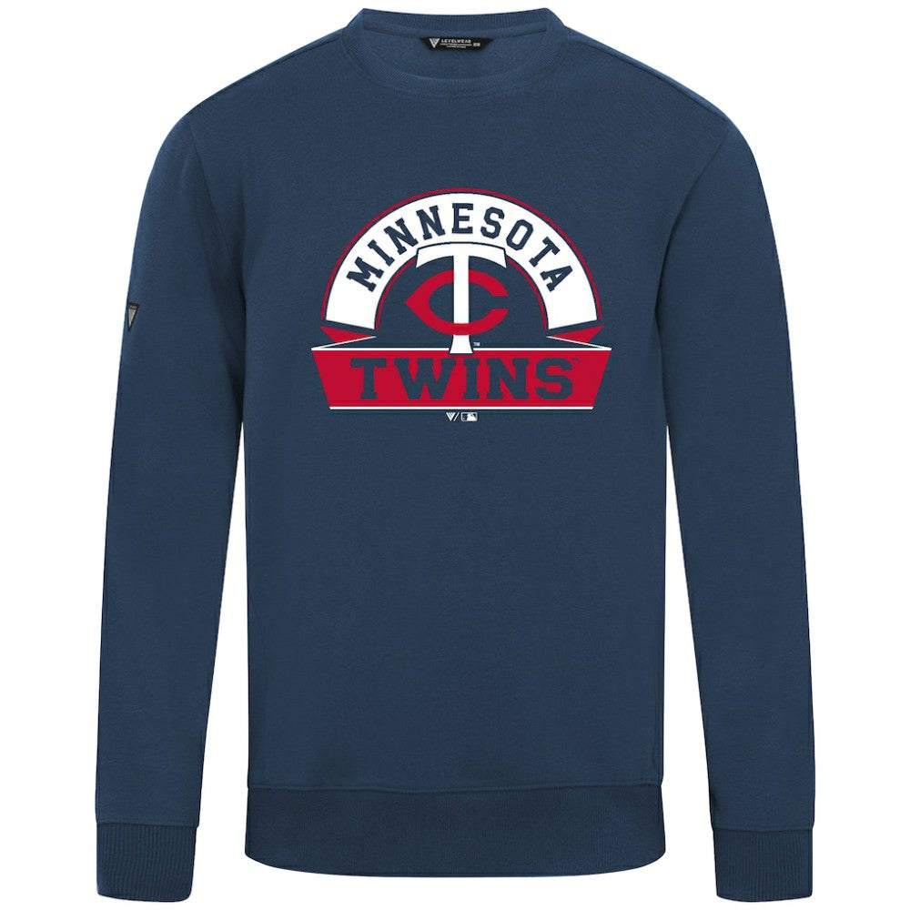 Minnesota Twins Levelwear Zane Banner Arch Sweatshirt - Navy Sweatshirts