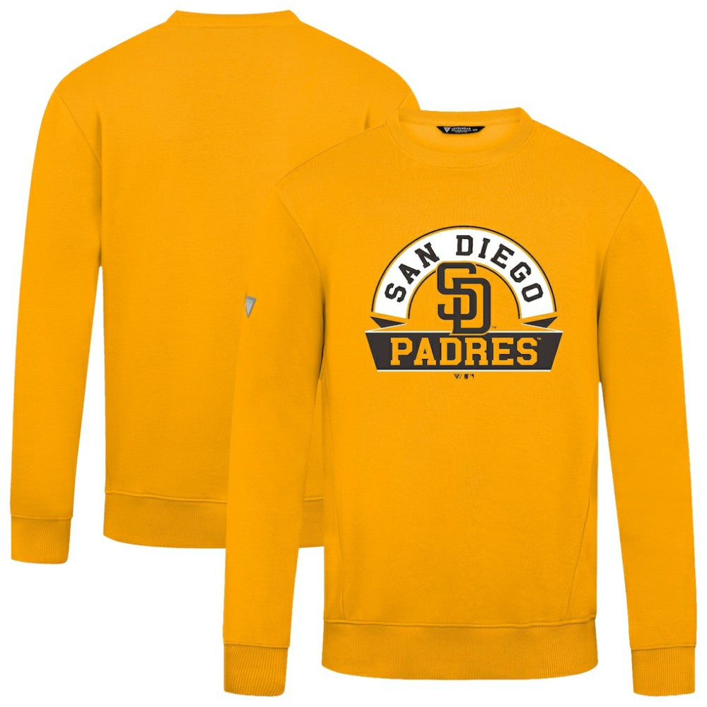 San Diego Padres Levelwear Zane Banner Arch Sweatshirt - Gold Sweatshirts