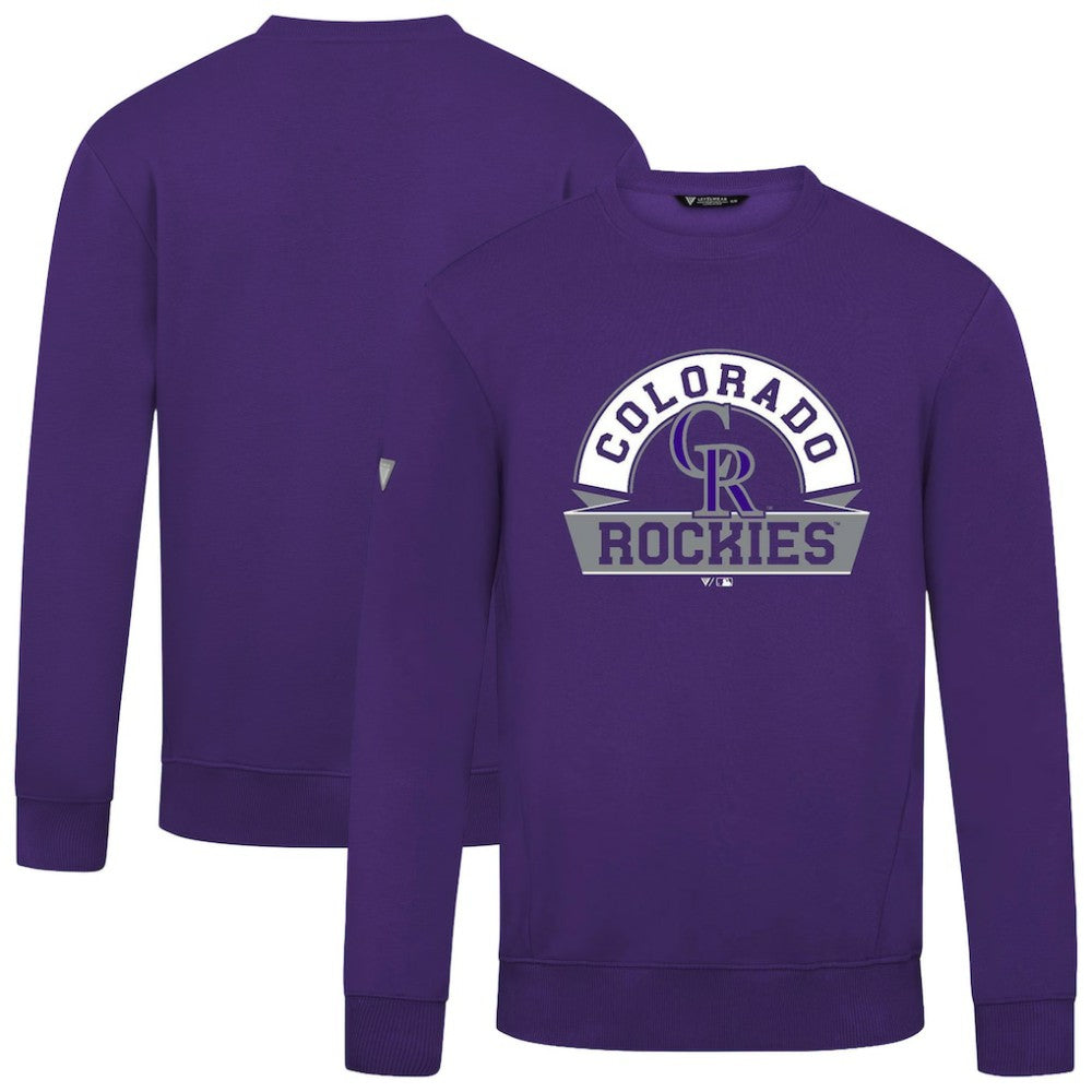 Colorado Rockies Levelwear Zane Banner Arch Sweatshirt - Purple Sweatshirts