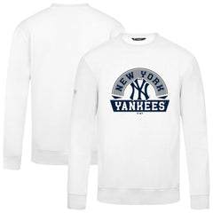 New York Yankees Levelwear Zane Banner Arch Sweatshirt - White Sweatshirts
