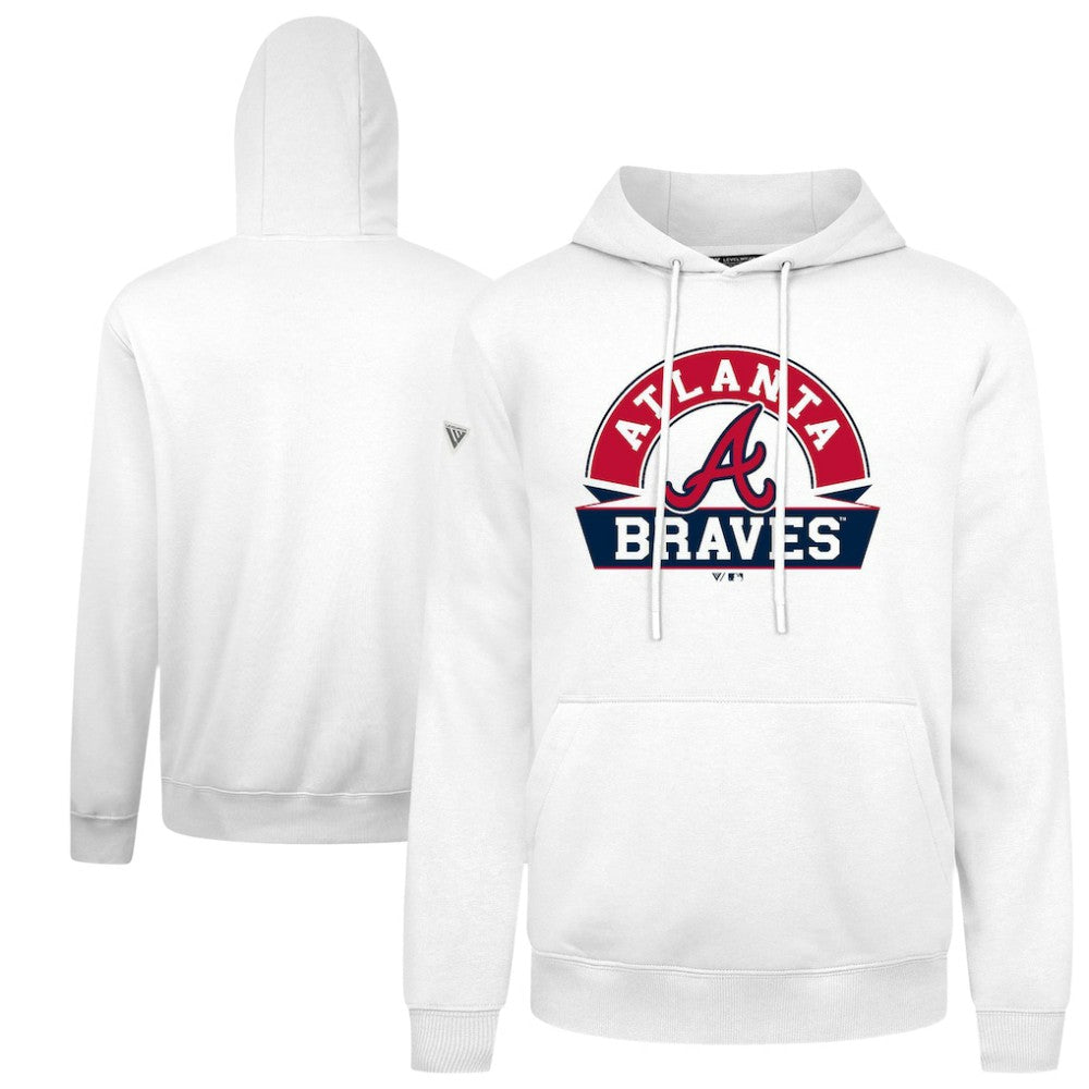 Atlanta Braves Levelwear Podium Banner Arch Hoodie - White Hoodies