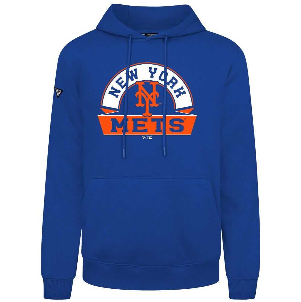 New York Mets Levelwear Podium Banner Arch Hoodie - Royal Hoodies