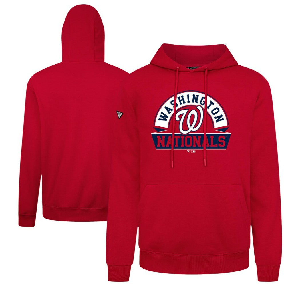 Washington Nationals Levelwear Podium Banner Arch Hoodie - Red Hoodies
