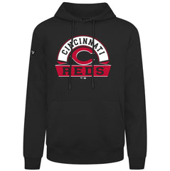 Cincinnati Reds Levelwear Podium Banner Arch Hoodie - Black Hoodies