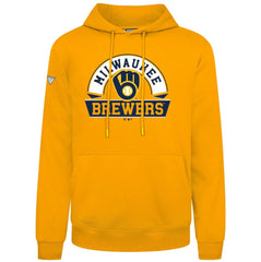 Milwaukee Brewers Levelwear Podium Banner Arch Hoodie - Gold Hoodies
