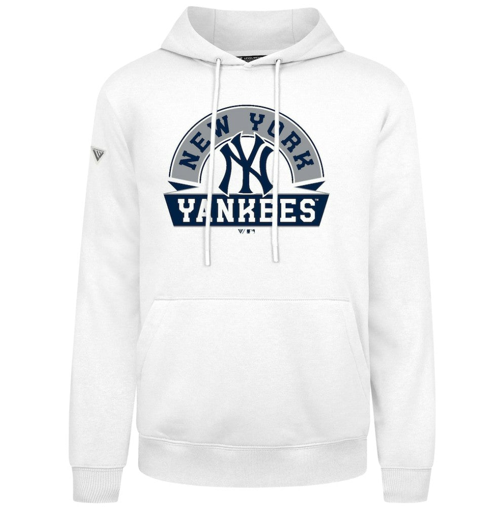 New York Yankees Levelwear Podium Banner Arch Hoodie - White Hoodies