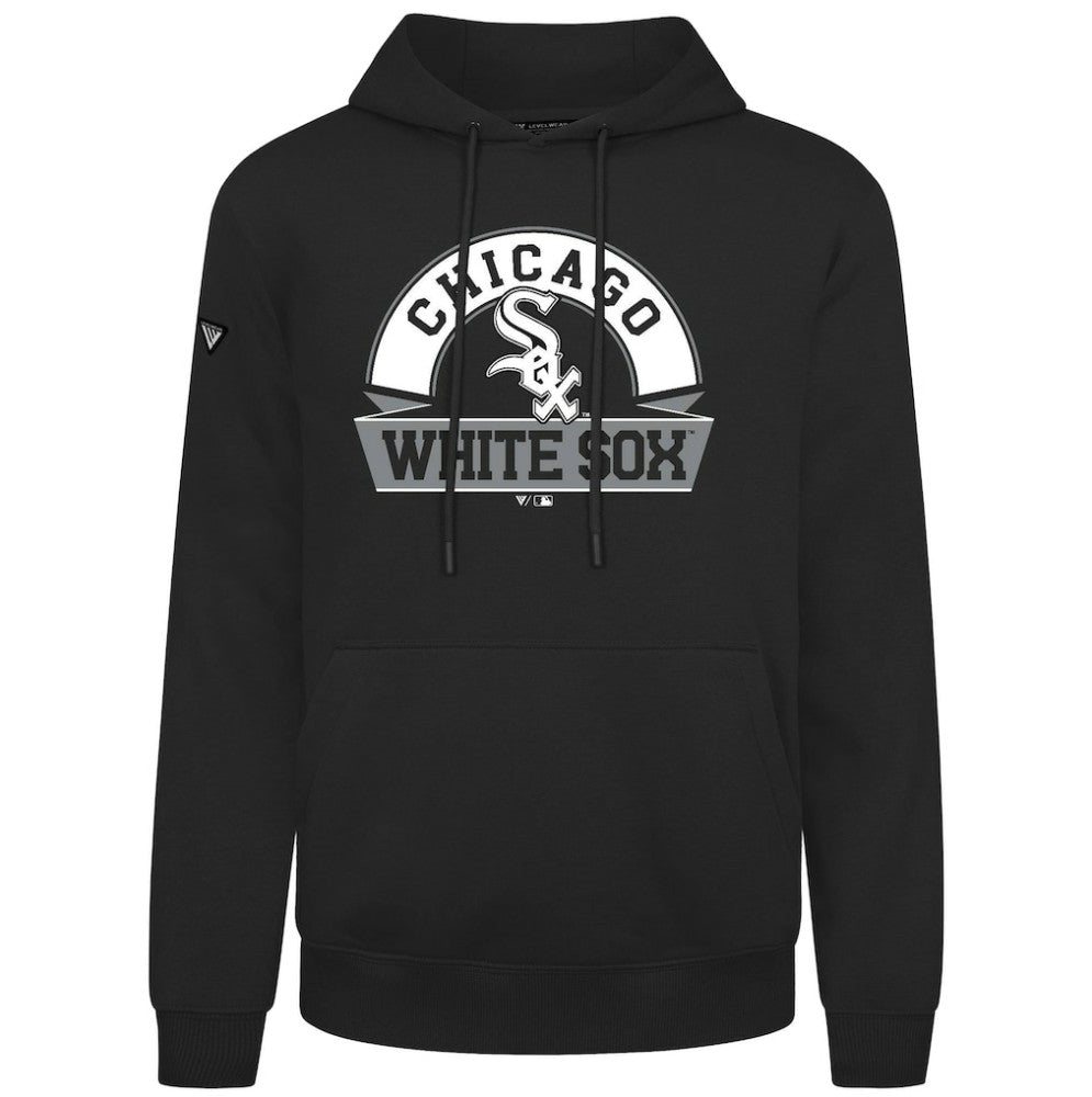 Chicago White Sox Levelwear Podium Banner Arch Hoodie - Black Hoodies