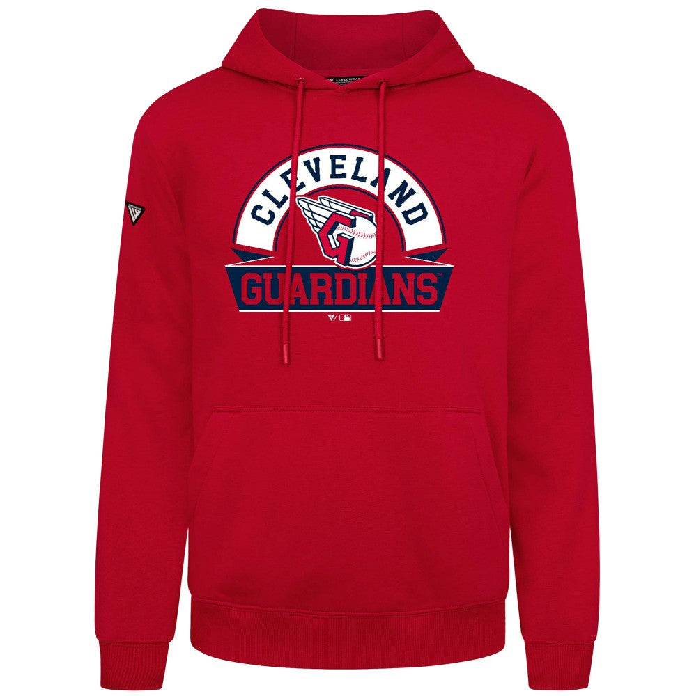 Cleveland Guardians Levelwear Podium Banner Arch Hoodie - Red Hoodies