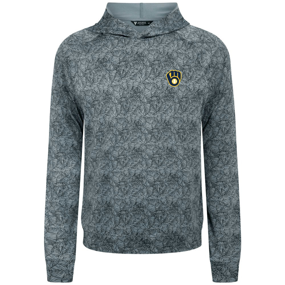Milwaukee Brewers Levelwear Albatross Raglan Hoodie - Gray Hoodies