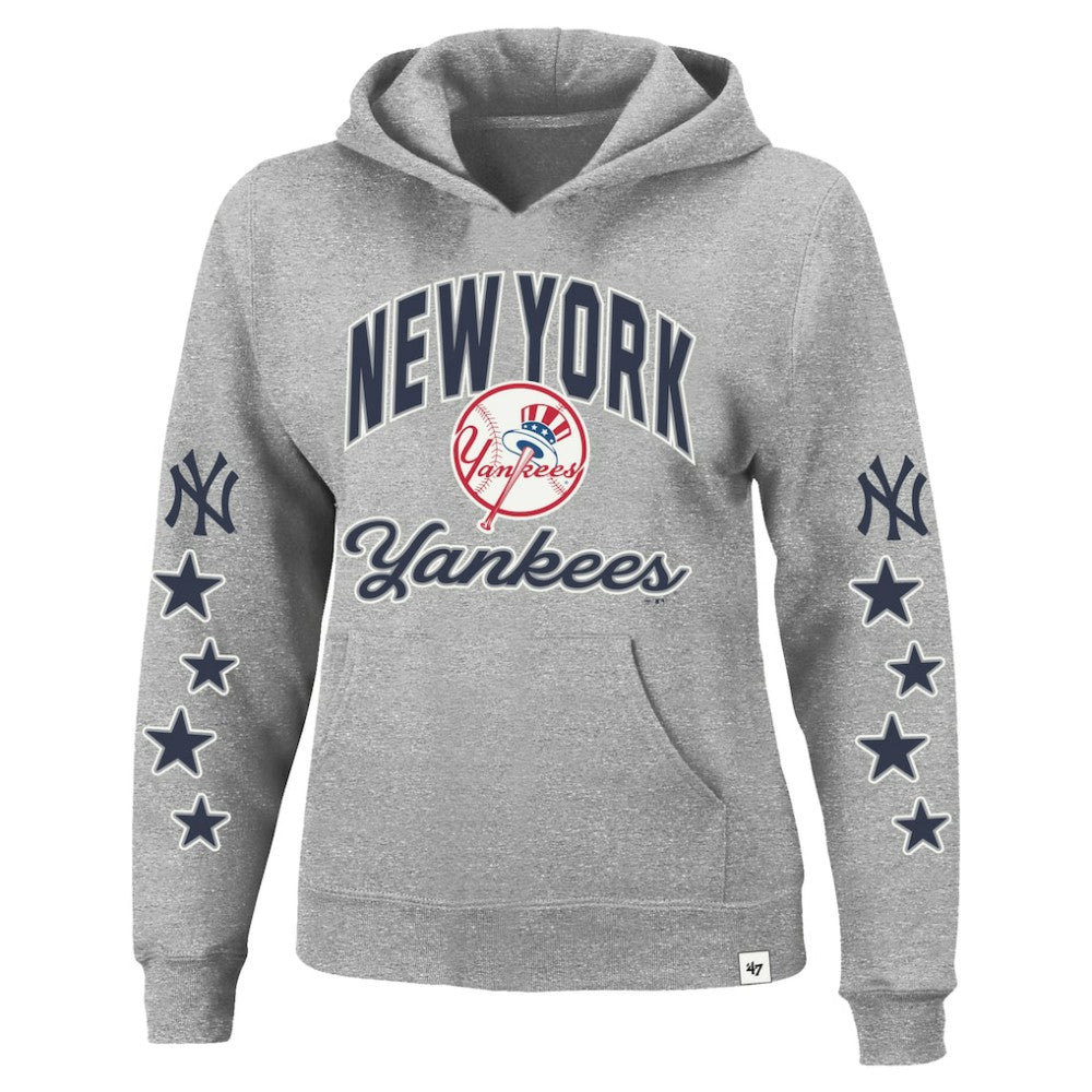 New York Yankees '47 Women's Plus Size Starry Eye Hoodie - Heather Gray Hoodies